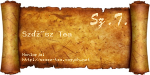 Szász Tea névjegykártya